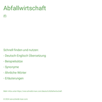 Abfallwirtschaft