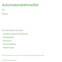 Automatendrehmeißel