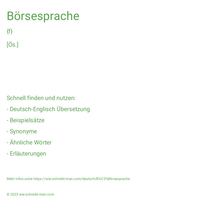 Börsesprache