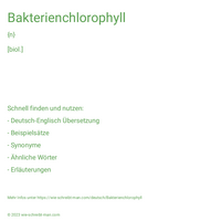 Bakterienchlorophyll