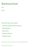 Bankwechsel