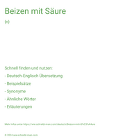 Beizen mit Säure