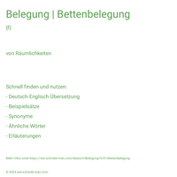 Belegung | Bettenbelegung