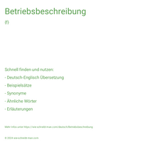 Betriebsbeschreibung