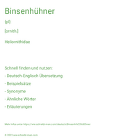 Binsenhühner