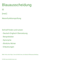 Blauausscheidung