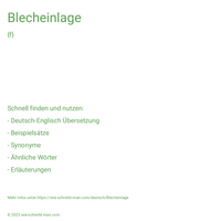 Blecheinlage