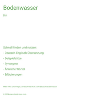 Bodenwasser