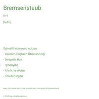 Bremsenstaub