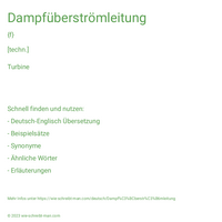 Dampfüberströmleitung