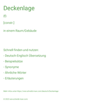 Deckenlage