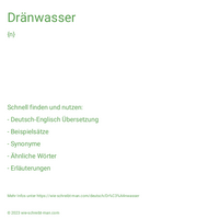 Dränwasser