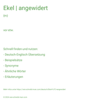 Ekel | angewidert