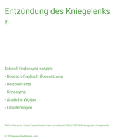 Entzündung des Kniegelenks