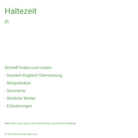 Haltezeit