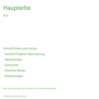 Haupterbe