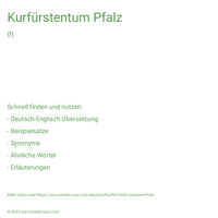 Kurfürstentum Pfalz