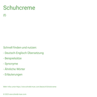 Schuhcreme