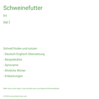 Schweinefutter