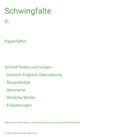 Schwingfalte