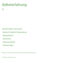 Selbsterfahrung