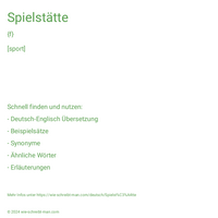 Spielstätte