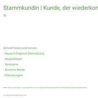 Stammkundin | Kunde, der wiederkommt