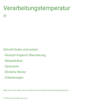 Verarbeitungstemperatur