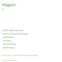 Wägerin