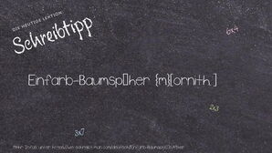 Wie schreibt man Einfarb-Baumspäher? Bedeutung, Synonym, Antonym & Zitate.