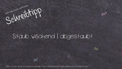 Schreibtipp Staub wischend | abgestaubt