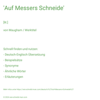 'Auf Messers Schneide'