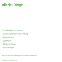 allerlei Dinge