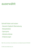 auserwählt