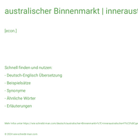 australischer Binnenmarkt | inneraustralische Flüge