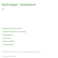 befestigen | anhakend