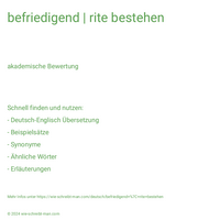 befriedigend | rite bestehen