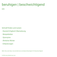 beruhigen | beschwichtigend