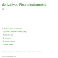 derivatives Finanzinstrument