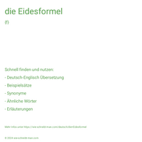 die Eidesformel