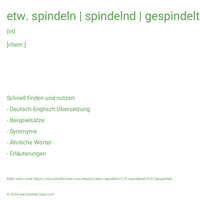 etw. spindeln | spindelnd | gespindelt