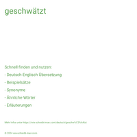 geschwatzt