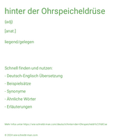 hinter der Ohrspeicheldrüse