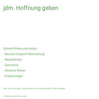 jdm. Hoffnung geben