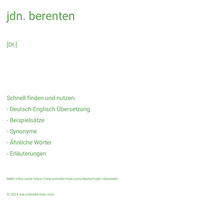 jdn. berenten