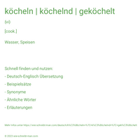 köcheln | köchelnd | geköchelt