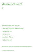 kleine Schlucht