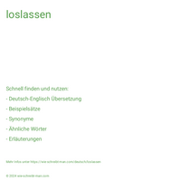 loslassen