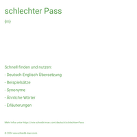 schlechter Pass