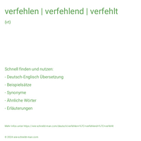 verfehlen | verfehlend | verfehlt